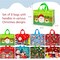 Wrapables Non-Woven Reusable Christmas Holidays Gift Bags with Handles for Gift Wrap, Parties, Favors and Treats (Set of 8), Festive Joy